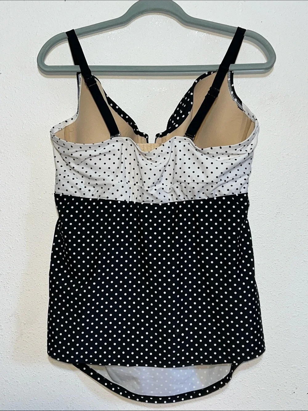 Cacique Black and White Polka Dot Swim Top